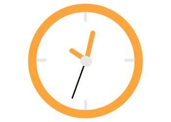 Orange Analog Clock
